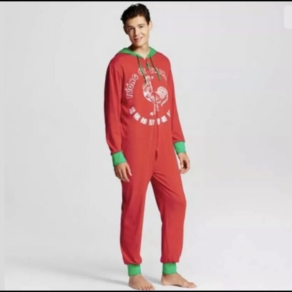 Adult sriracha onesie hot overall costume suit M